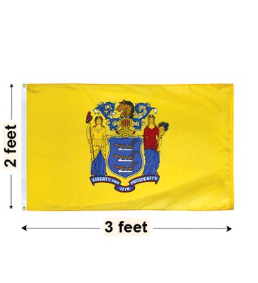 2'x3' New Jersey Nylon Outdoor Flag